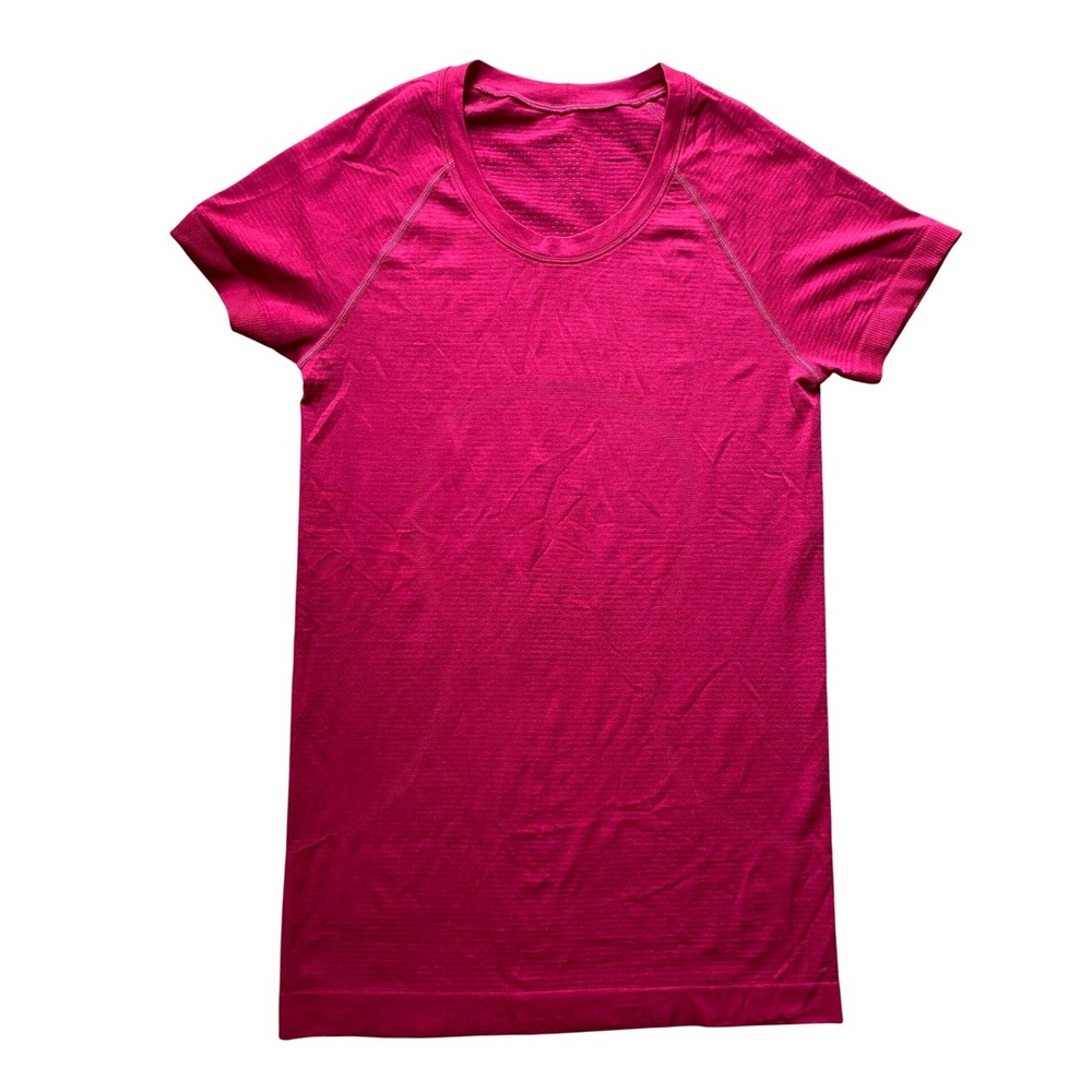 Lululemon Swiftly Tech Short Sleeve Women Size 4 Pink Crewneck Athletic Top